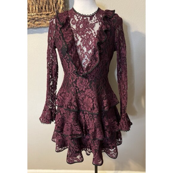 ALEXIS Tracie Dress M Medium Lace Long Sleeve Tiered Ruffle Whimsigoth $525 - Picture 13 of 16